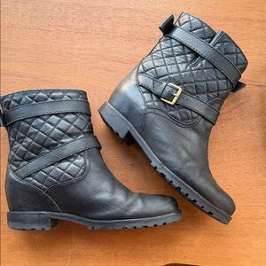 Kate Spade Quilted Black Ankle Boots